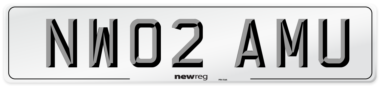 NW02 AMU Number Plate from New Reg